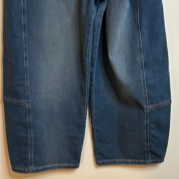 The Kenna Mid-Rise Heritage Barrel Jeans by Pilcro: Denim Vtg Blue Wash Sz 30 - Picture 9 of 12